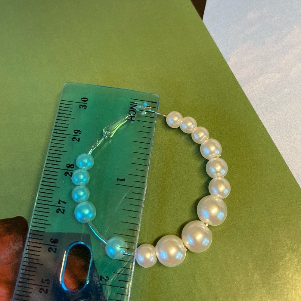 Pearl Hoop Earrings - Picture 4 of 4